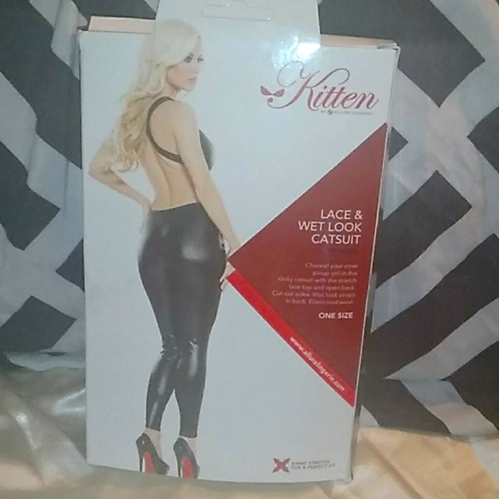 Lace&Wet Look Catsuit